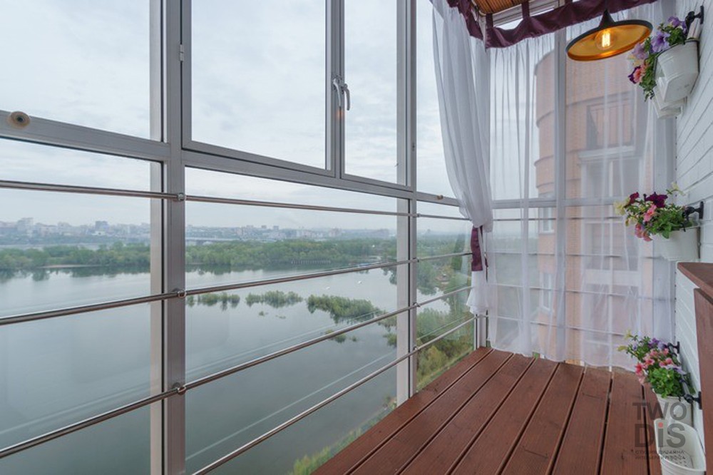 Дизайн проект квартиры На Горском ж/м - балкон двухкомнатной квартиры студии, Новосибирск