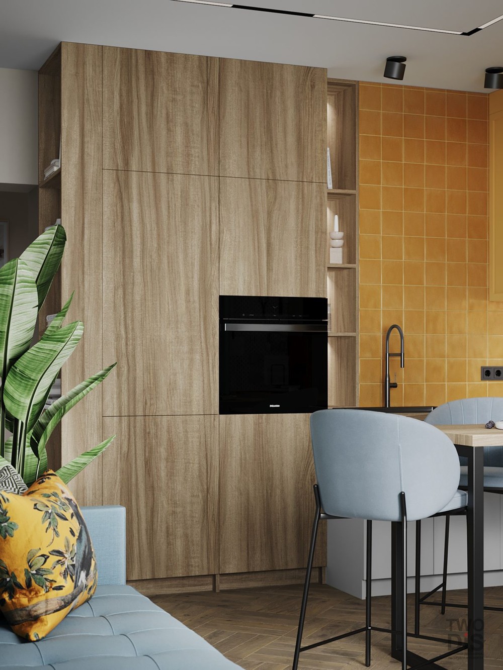 Дизайн интерьера квартиры ЖК Ариосто - кухня двухкомнатной квартиры, Санкт-Петербург