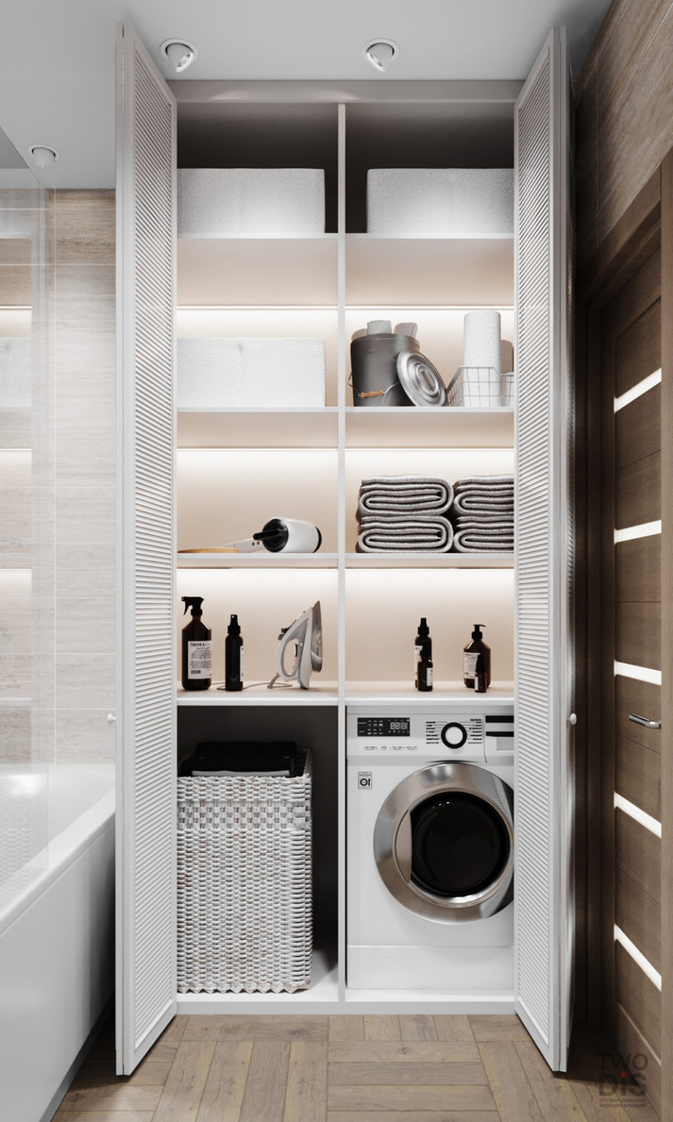 Дизайн интерьера квартиры ЖК Ариосто - ванная двухкомнатной квартиры, Санкт-Петербург