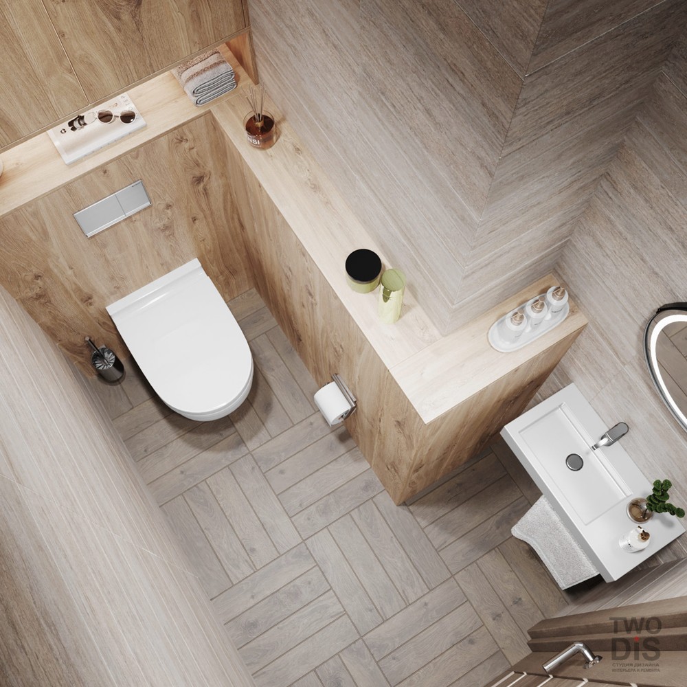 Дизайн интерьера квартиры ЖК Ариосто - туалет двухкомнатной квартиры, Санкт-Петербург