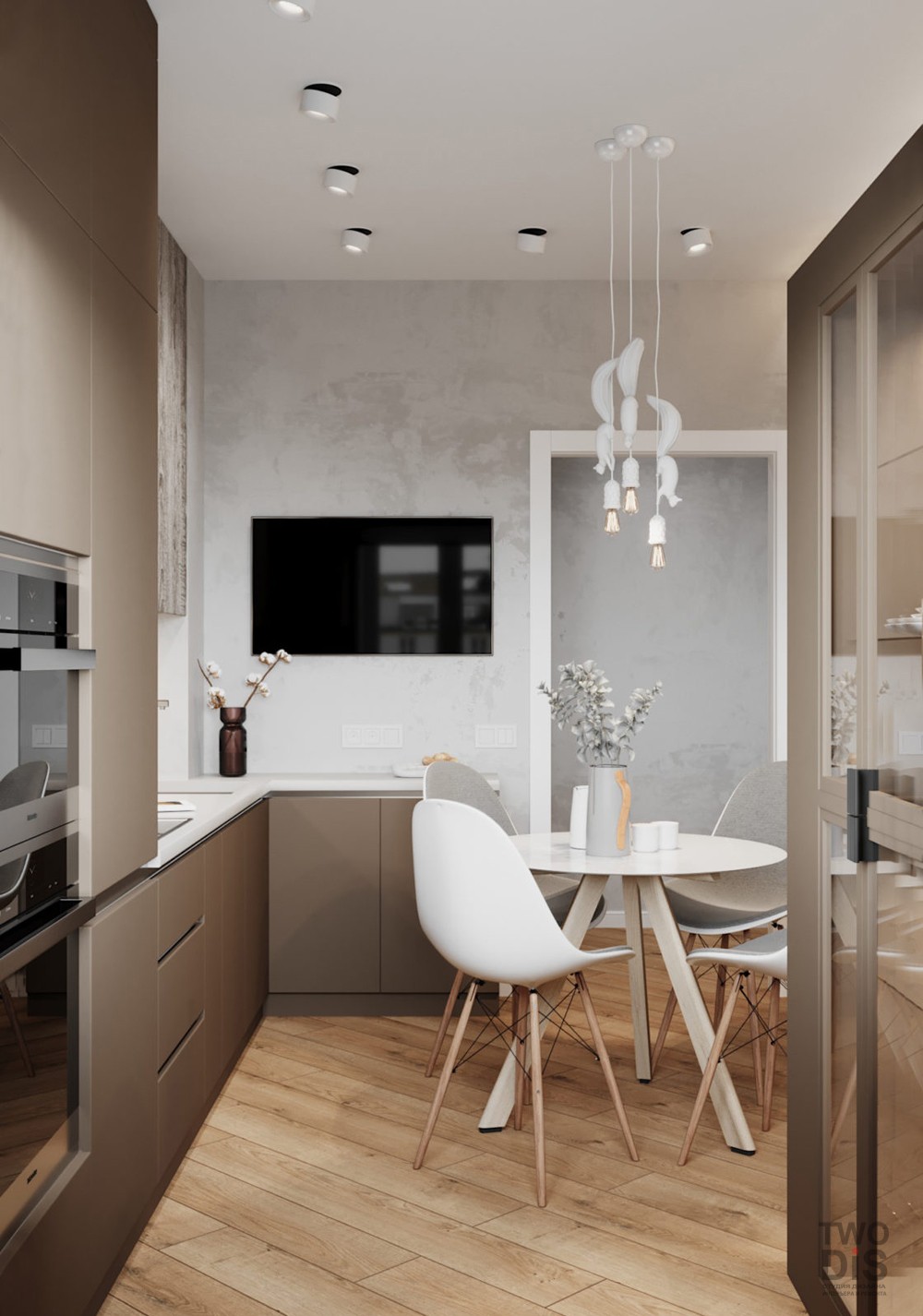Дизайн проект квартиры ЖК Фианит - кухня двухкомнатной квартиры, Новосибирск